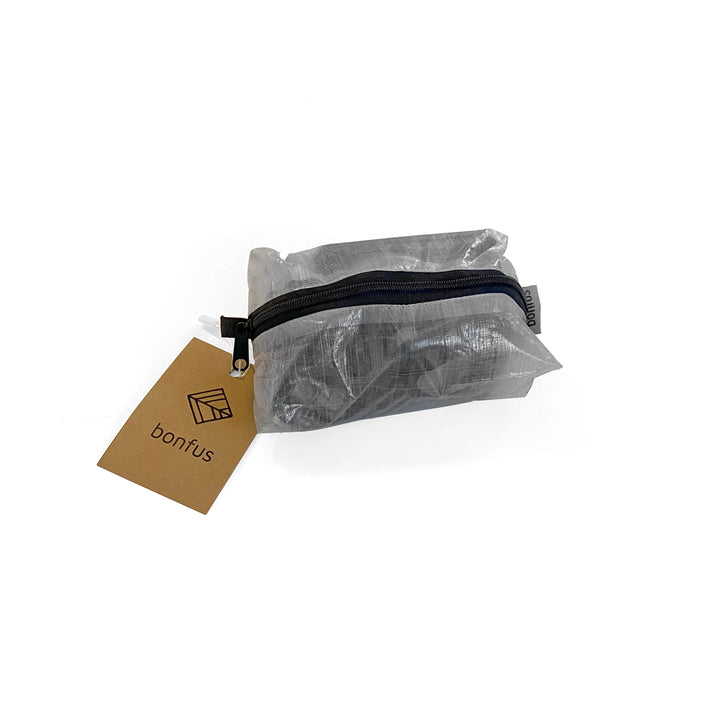 Bonfus Ditty Bag DCF ultralight side view - compact Dyneema composite zippered pouch for ultralight hiking
