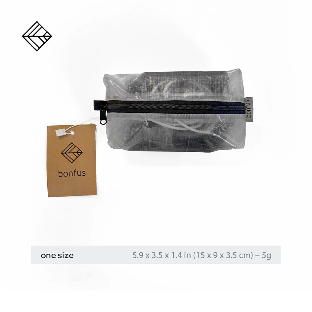 Bonfus Ditty Bag DCF ultralight specifications - dimensions weight and features of Dyneema toiletry pouch