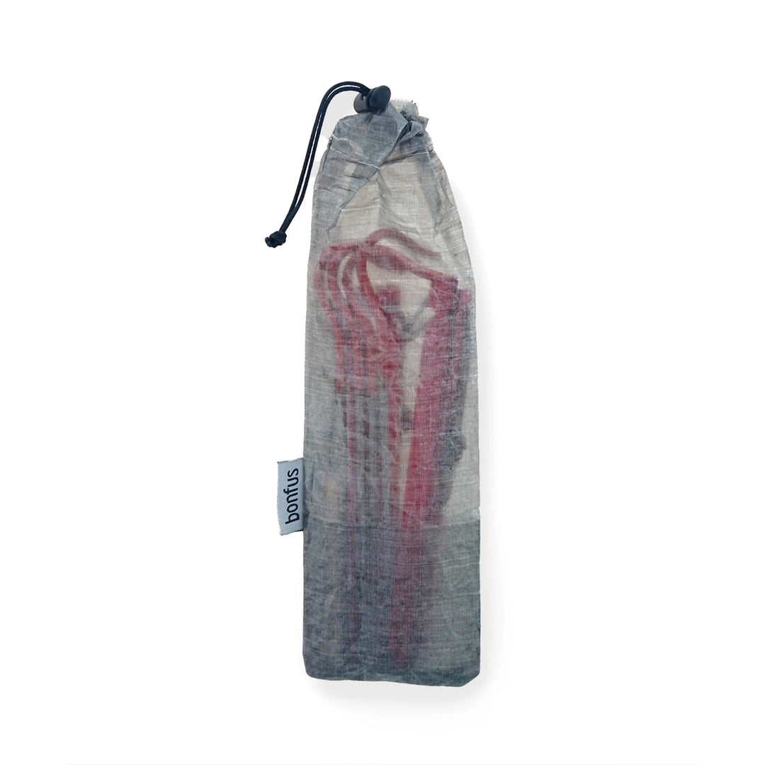Bonfus Tent Stakes Sack DCF ultralight - small Dyneema composite pouch for tent pegs and stakes organization