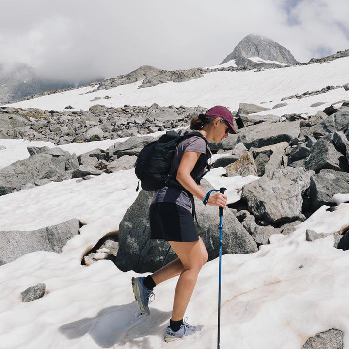 Bonfus Fastus 23L ultralight fastpacker on trail - compact DCF daypack for fast-and-light adventures