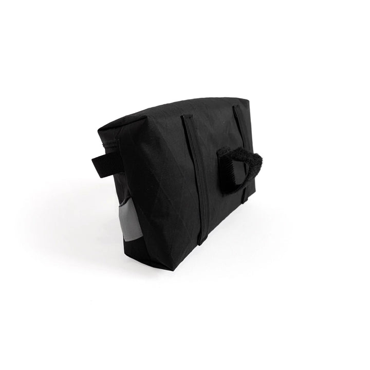Bonfus Hip Belt Pocket attached to pack - in-use photo showing pocket on ultralight backpack hip belt while hiking