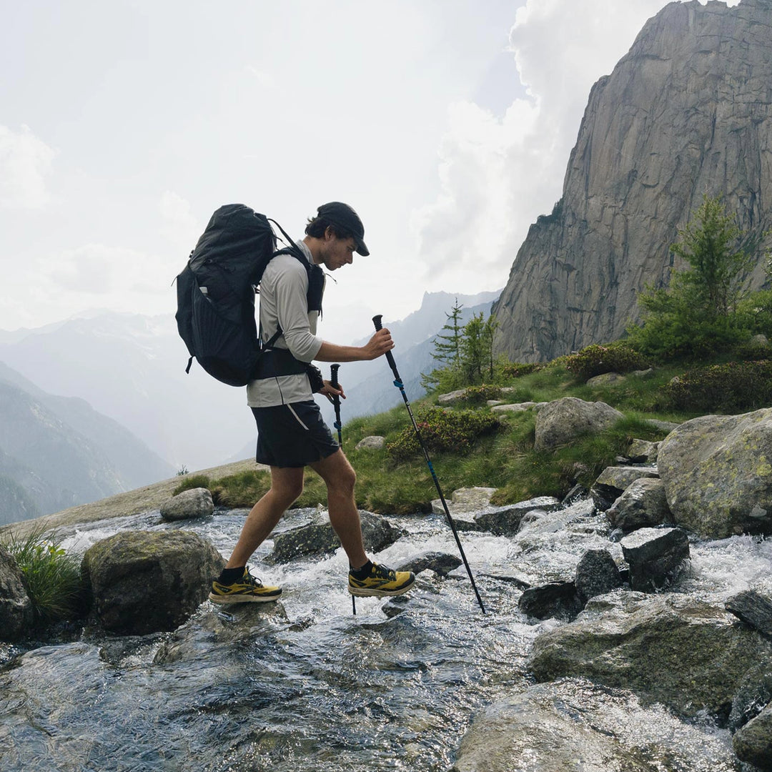 Bonfus Shoulder Pouch attached to backpack - ultralight DCF accessory on shoulder strap during thru-hiking