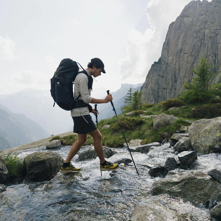Bonfus Shoulder Pouch attached to backpack - ultralight DCF accessory on shoulder strap during thru-hiking