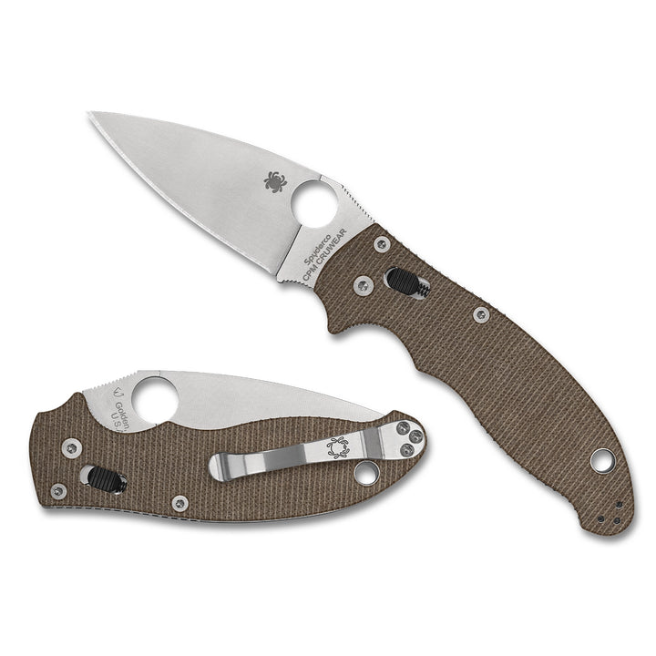 Spyderco Manix 2 Brown Canvas Micarta