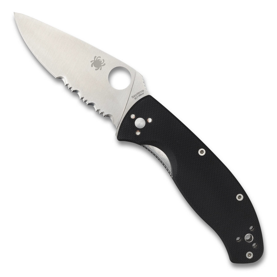 Spyderco Tenacious G10 Black 8Cr13Mov Satin Folding Knife, open view
