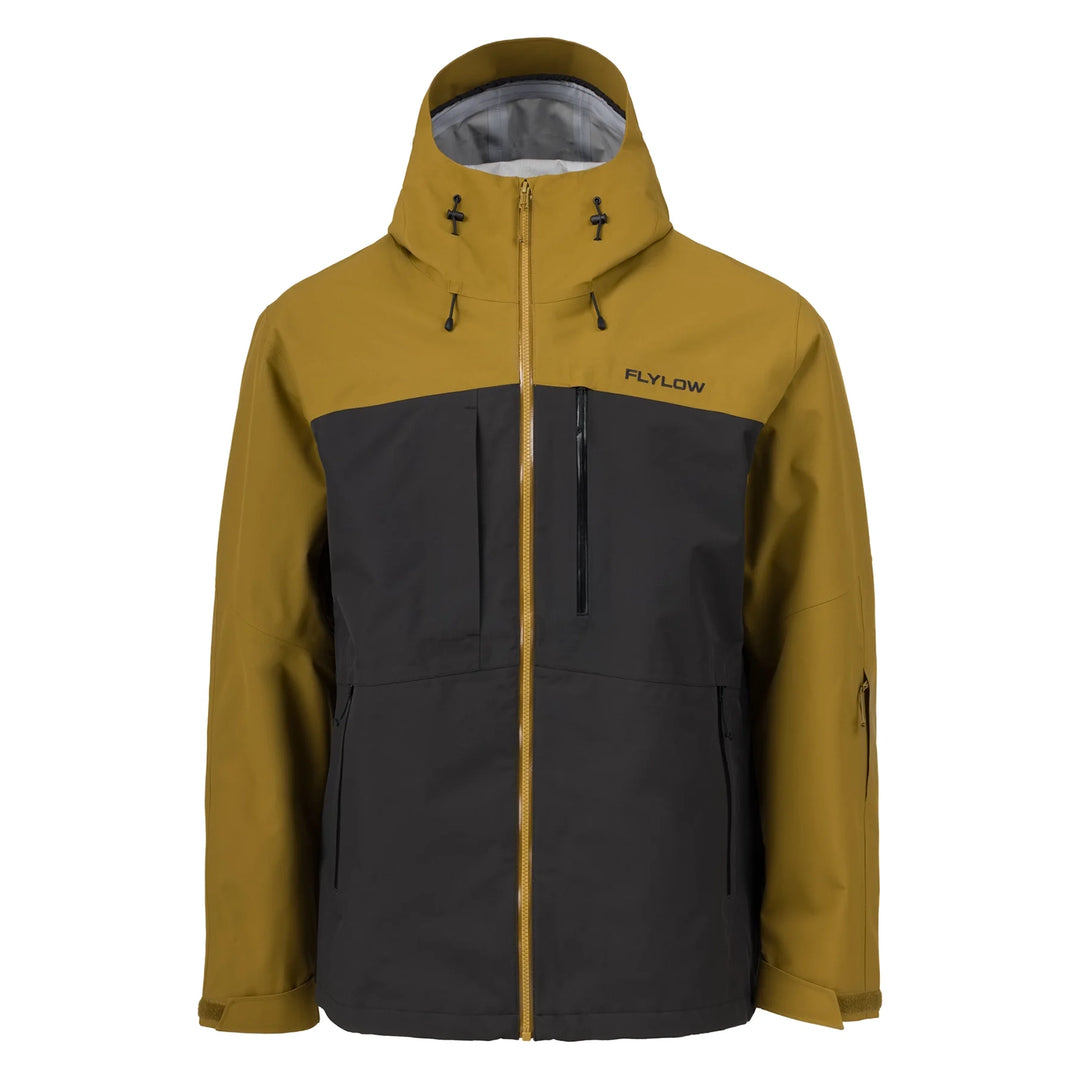 Flylow Gear Men's Quantum Pro Jacket for skiing, backcountry, hiking, outdoors, travel waterproof breathable Black/Rye Medium