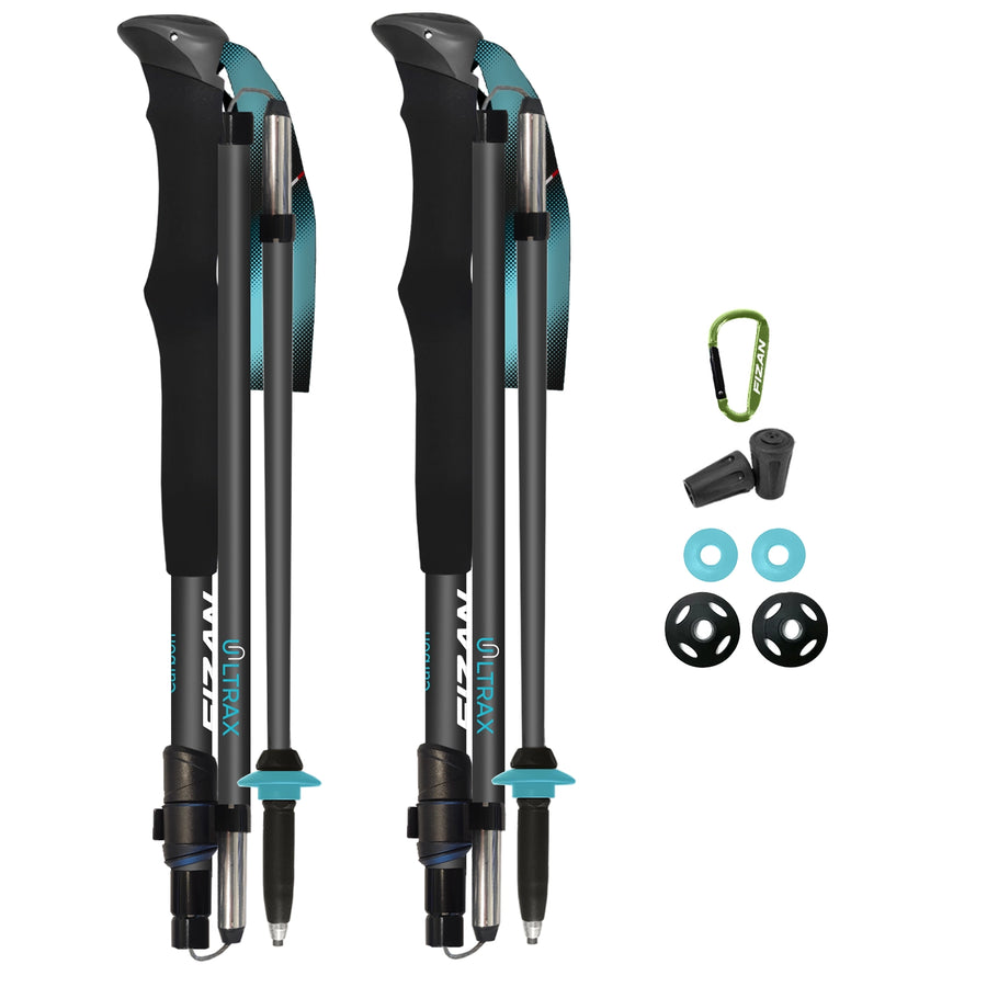 Fizan Ultrax Folding Ultralight Trekking Poles Hiking Poles for hiking, day trips, travel, trail running ultralight