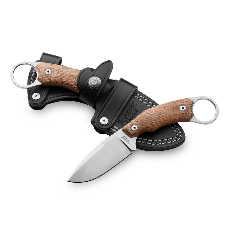 LionSTEEL H2 Bohler M390 Satin Knife Tommaso Rumici Micarta, G10 Natural