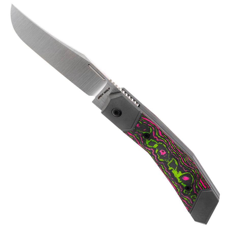 Jack Wolf Bionic Jack CPM S90V Satin Slipjoint Knife 6AL Watermelon Sugar