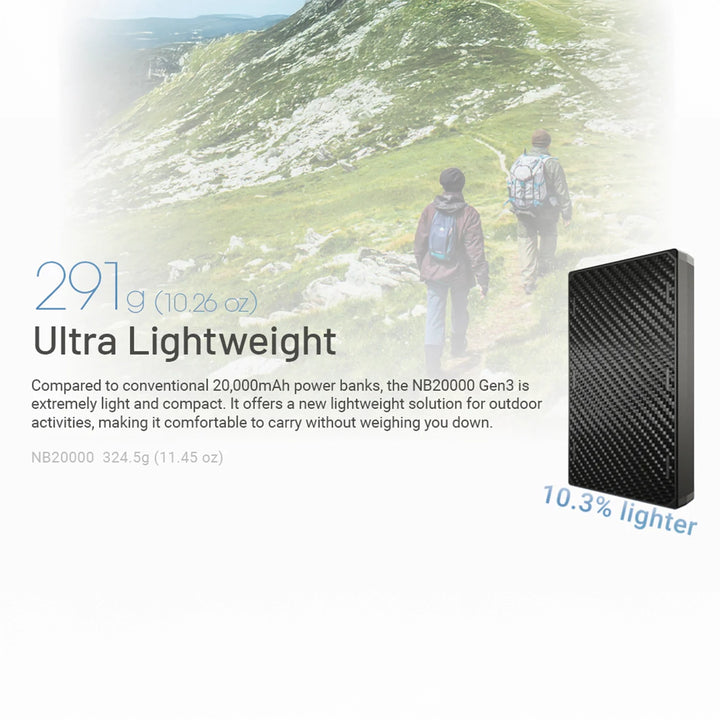 Nitecore NB20000 Gen 3 Dual USB-C Carbon Fiber Power Bank