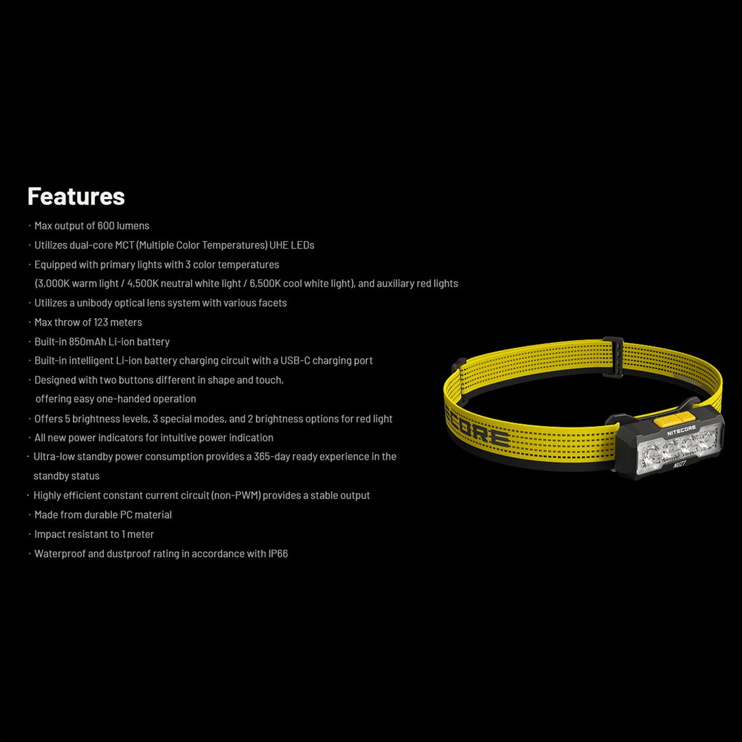 Nitecore NU27W Rechargeable Headlamp Alpine White