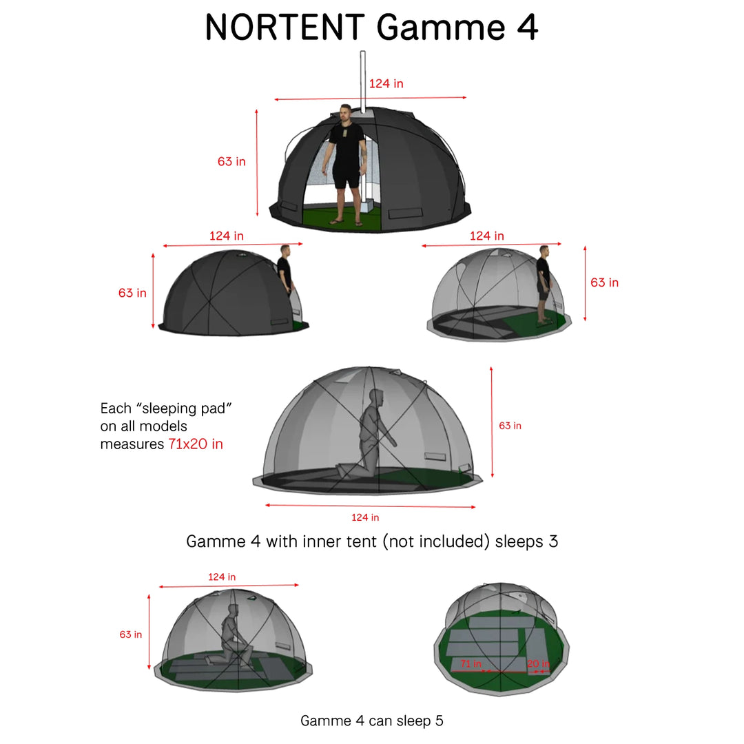Nortent Gamme 4 Person Silnylon 4-Season Dome Tent