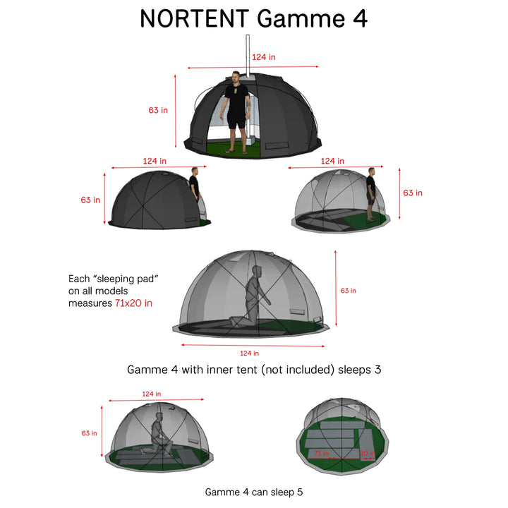 Nortent Gamme 4 Person Silnylon 4-Season Dome Tent