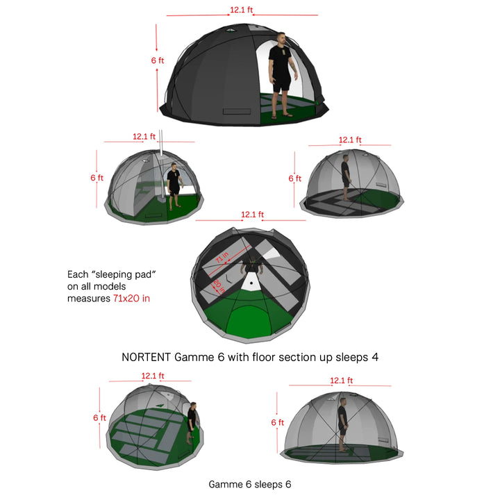 Nortent Gamme 6 Person Silnylon 4-Season Dome Tent