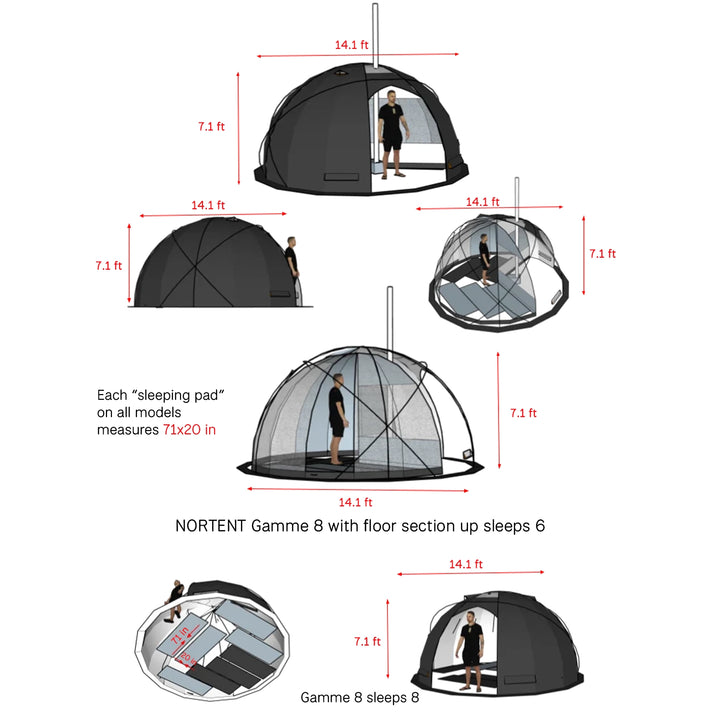 Nortent Gamme 8 Person Polycotton 4-Season Dome Tent