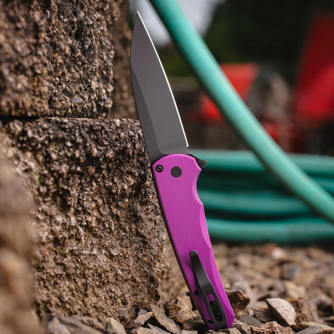 Pro-Tech Malibu 5303 Purple Handle Black Wharncliffe