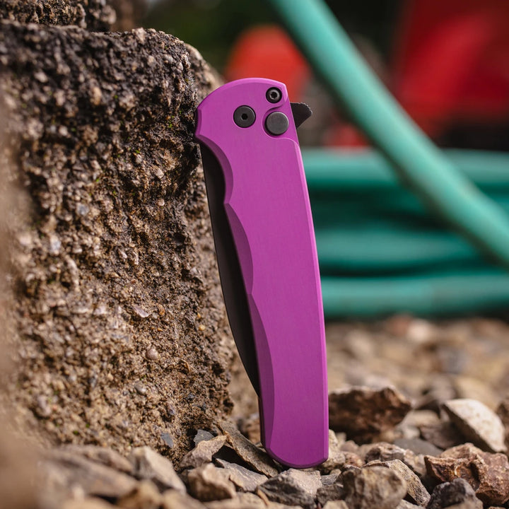 Pro-Tech Malibu 5303 Purple Handle Black Wharncliffe