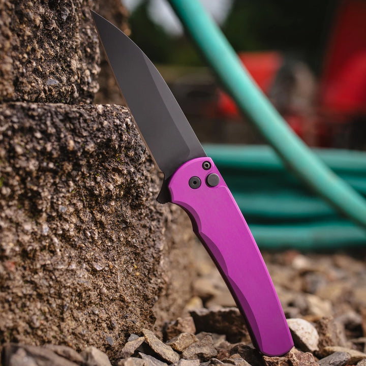 Pro-Tech Malibu 5303 Purple Handle Black Wharncliffe