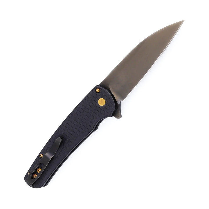 Pro-Tech Malibu Flipper Dragon Scale w Rose Gold Hardware 5336-LTD SG RGH — Magnacut Smoky Grey Folding Knife, pocket clip