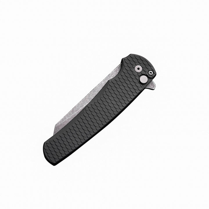 Pro-Tech Malibu Black Dragon Scale 5435 — Magnacut Stonewash Folding Knife, closed position