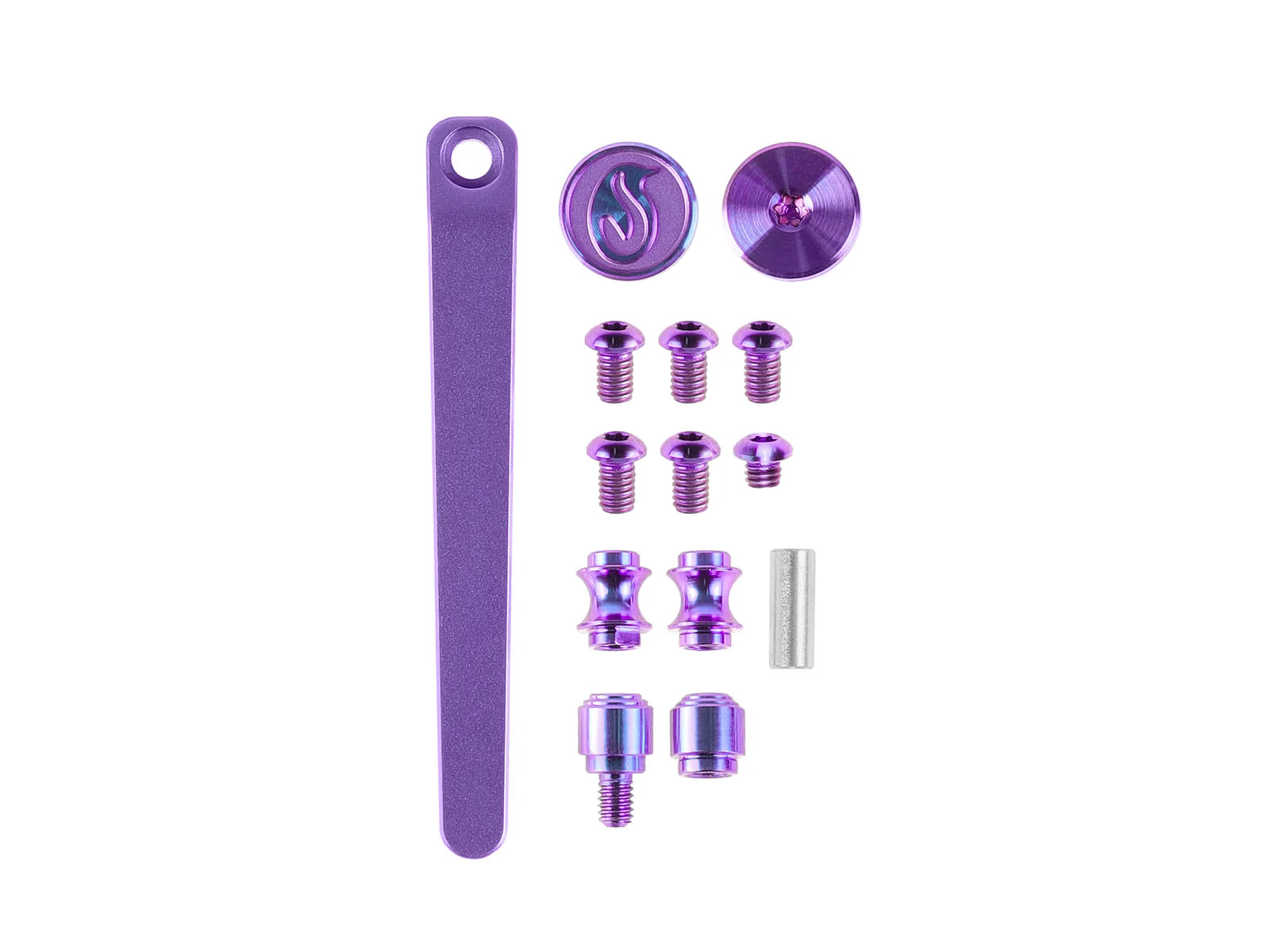 Kaviso x QSP Penguin Titanium Frame Lock Hardware Kit - Purple