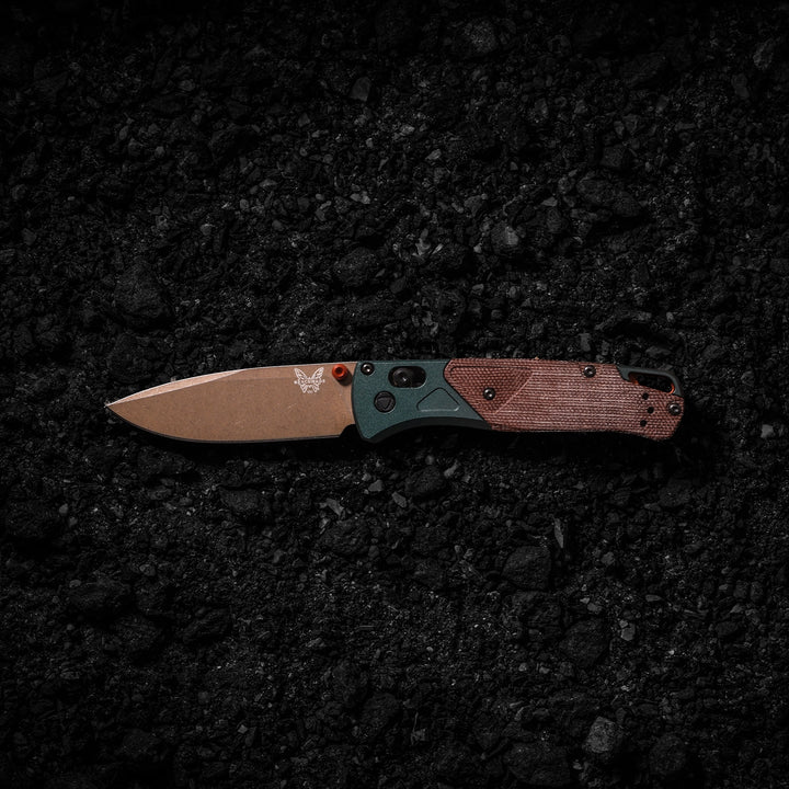 Benchmade Bugout Taiga Green Brown Canvas Micarta 535FE-2602