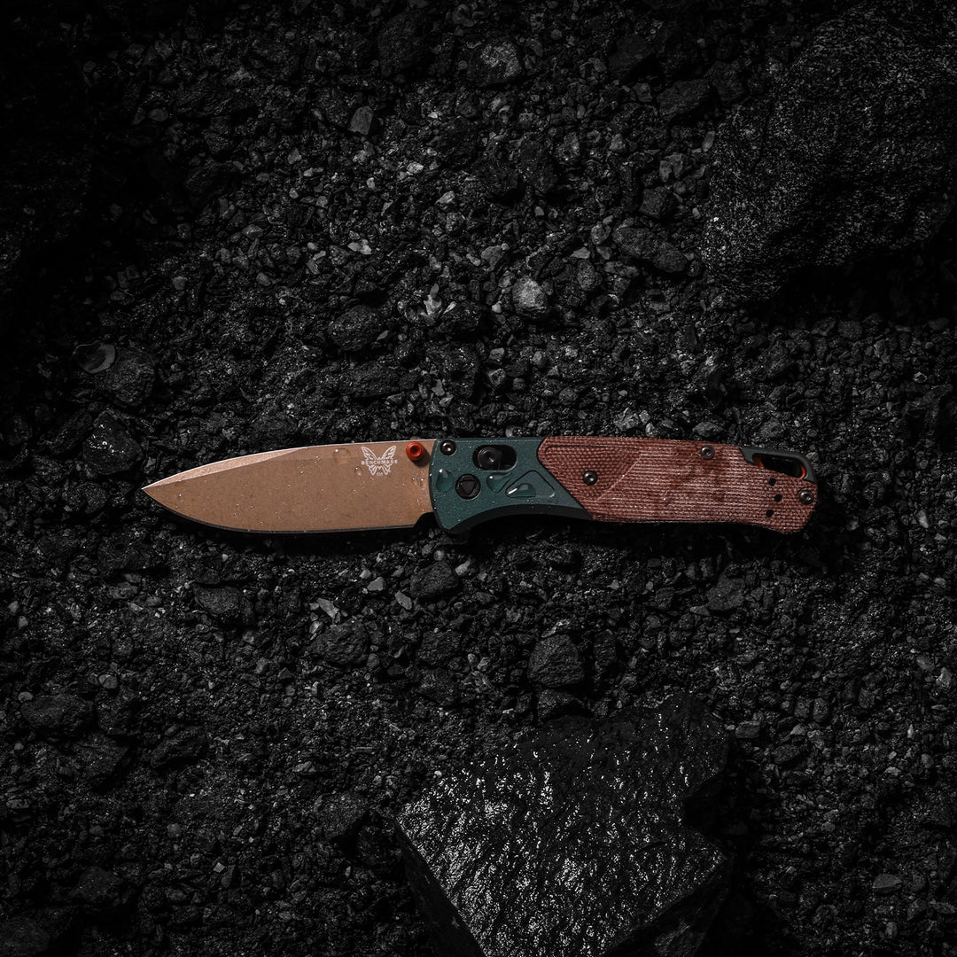 Benchmade Bugout Taiga Green Brown Canvas Micarta 535FE-2602
