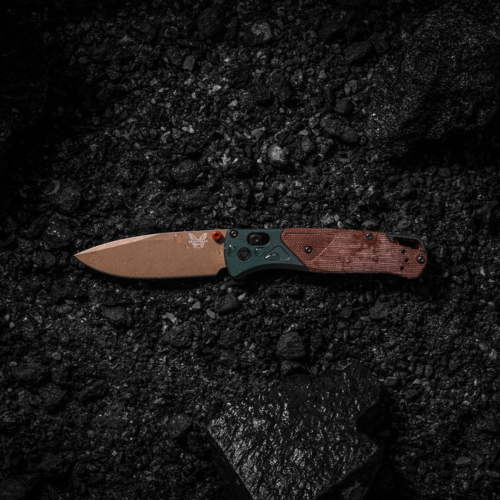 Benchmade Bugout Taiga Green Brown Canvas Micarta 535FE-2602