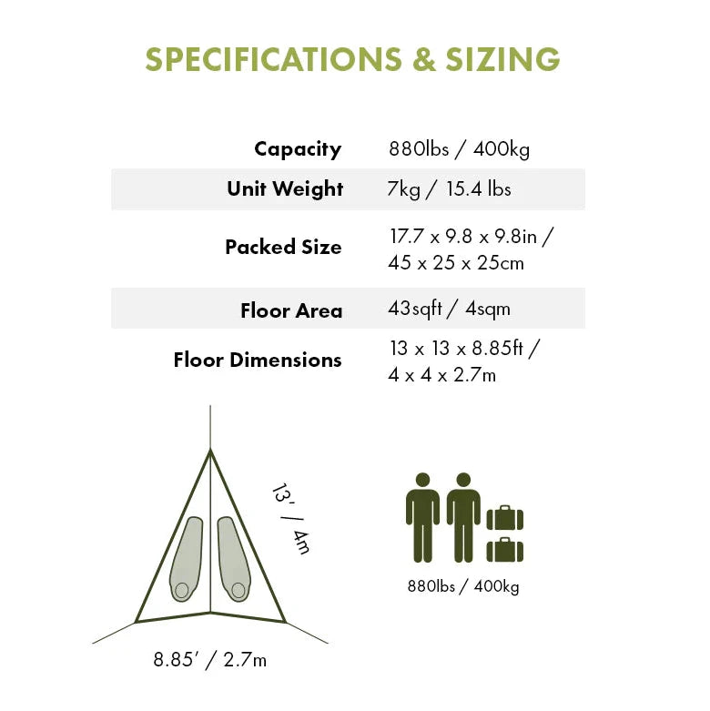 Tentsile Duo 2-Person Mesh Camping Hammock (3.0)
