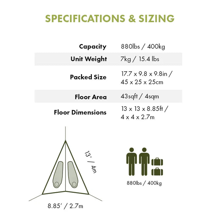Tentsile Duo 2-Person Mesh Camping Hammock (3.0)