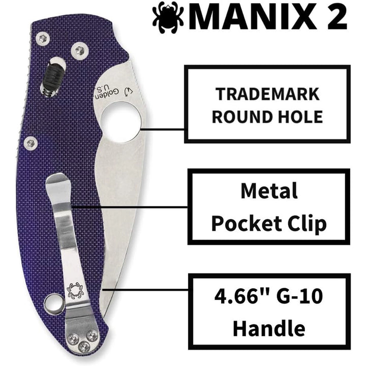 Spyderco Manix 2 Dark Blue G-10 C101GPDBL2