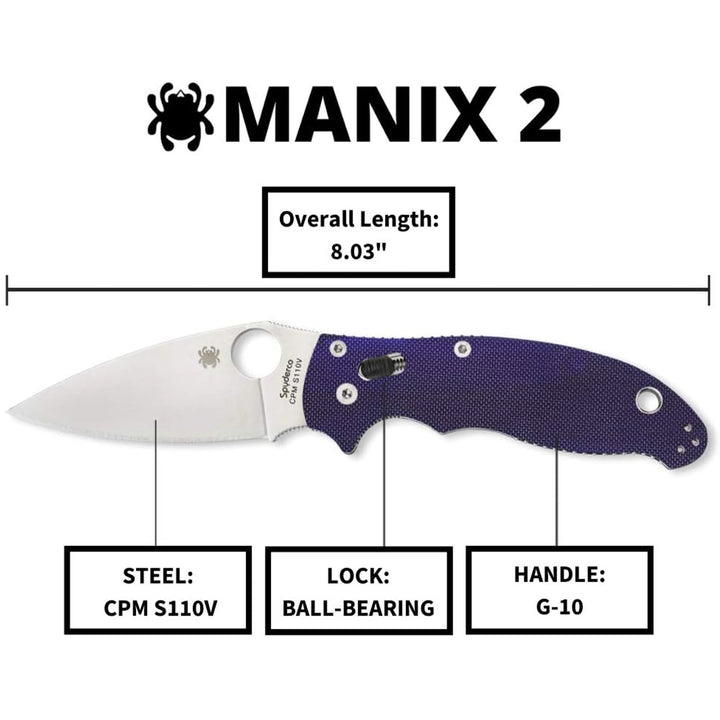 Spyderco Manix 2 Dark Blue G-10 C101GPDBL2