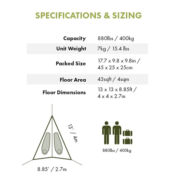 Tentsile Duo 2-Person Mesh Camping Hammock (3.0) – Kaviso, LLC