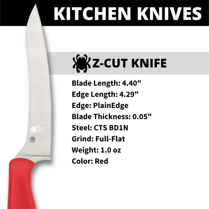 Spyderco Z-Cut Pointed Tip Fixed Blade Kitchen Knife