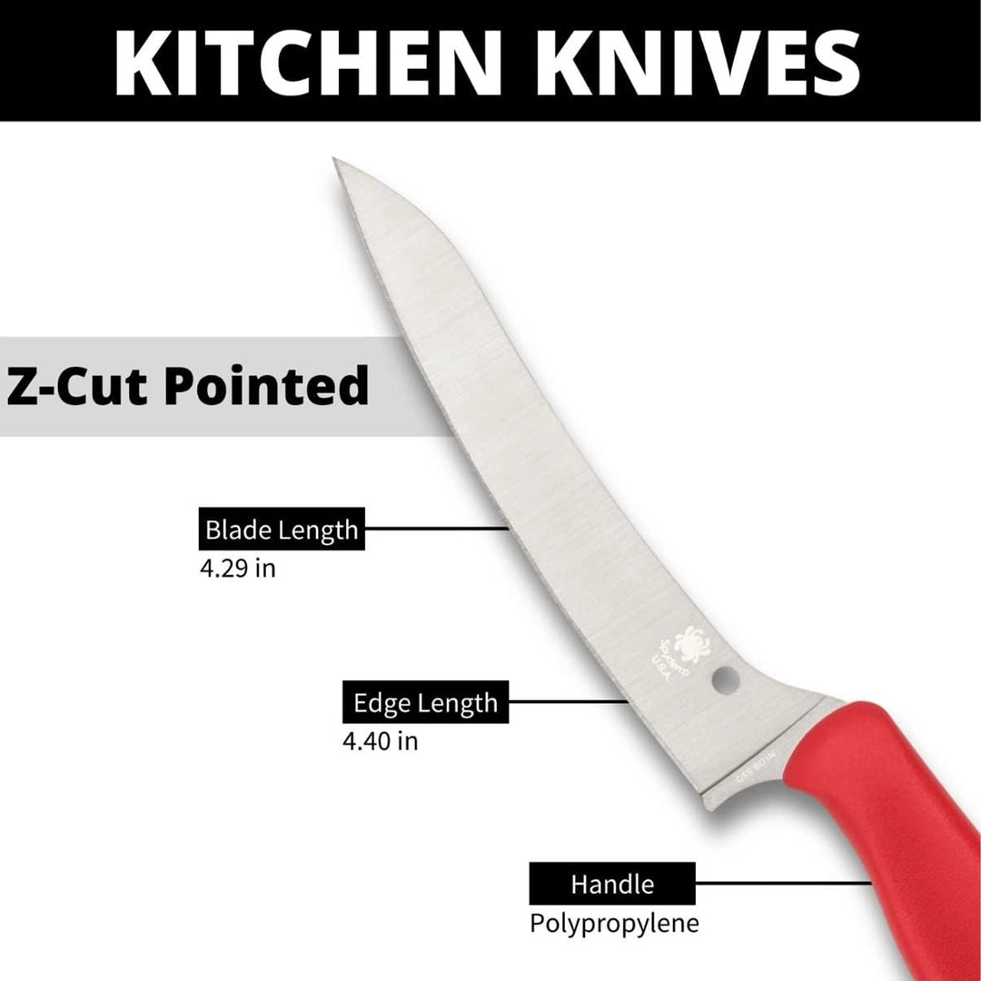 Spyderco Z-Cut Pointed Tip Fixed Blade Kitchen Knife