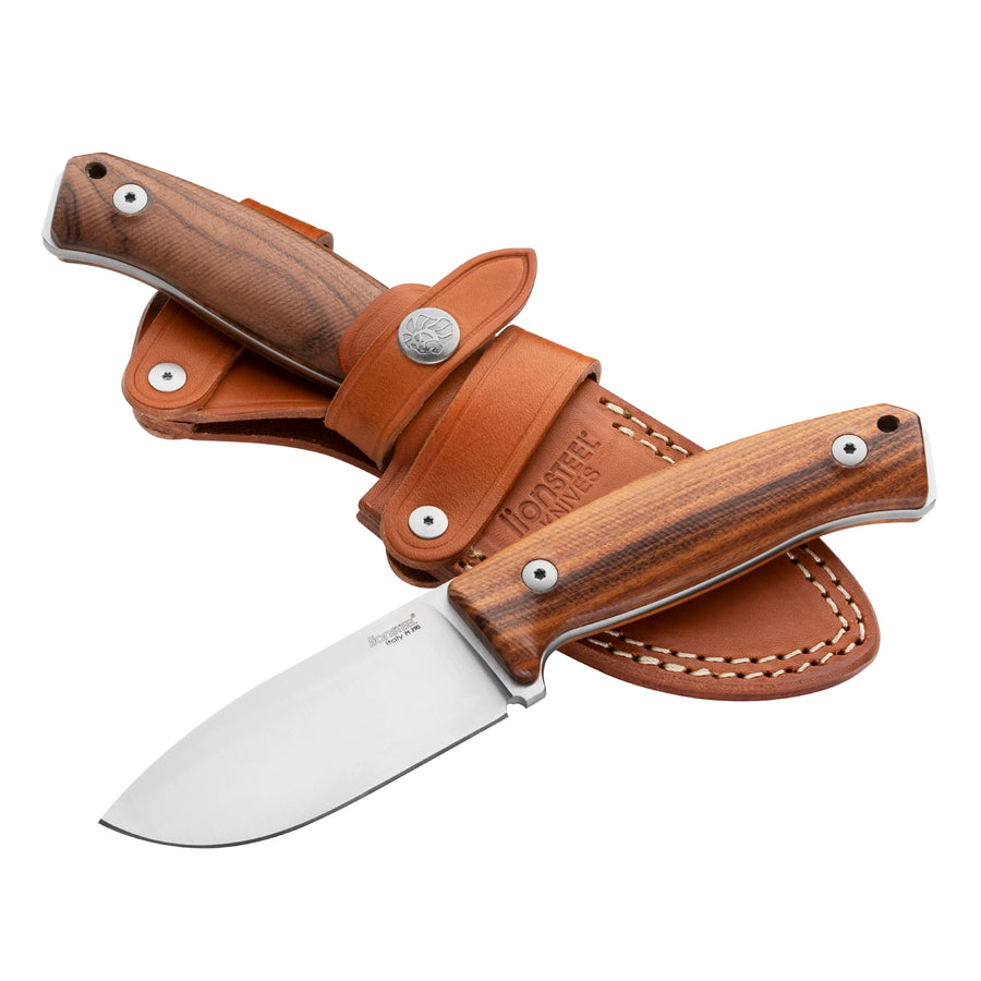 LionSTEEL M2M Fixed Blade Bohler M390 Satin Fixed Blade Knife Micarta G10 Wood Santos Wood