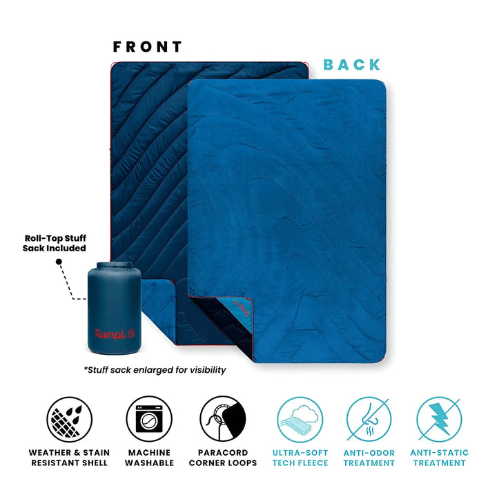 Rumpl Fleece Puffy Blanket 2P Deepwater