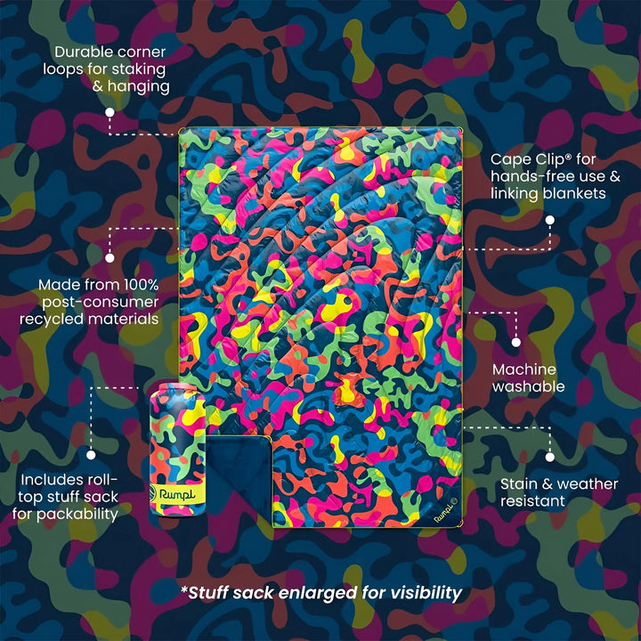 Rumpl Original Puffy Blanket 1P Hyper Abstraction