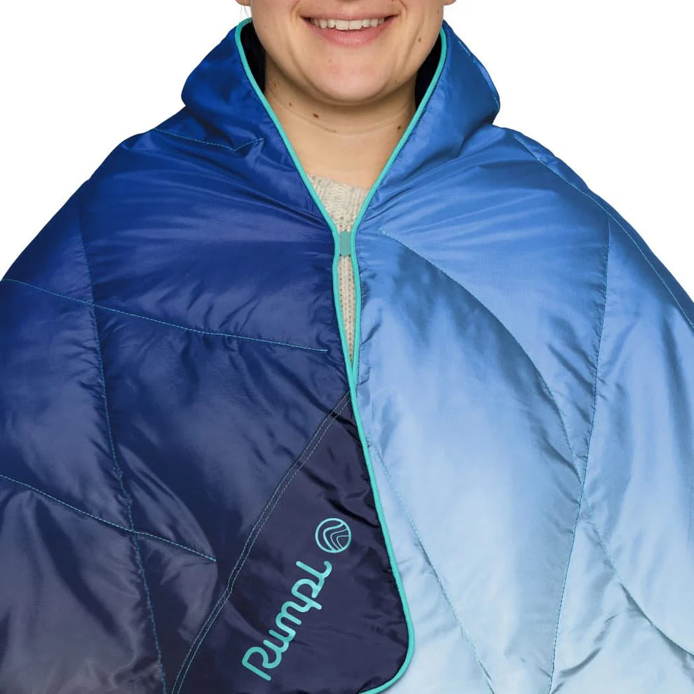 Rumpl Travel Puffy Blanket Burning Blue Fade