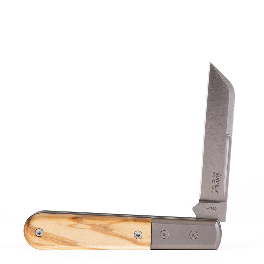 LionSTEEL Barlow - Traditional Gentlemen's Folding Pocket Knife Bohler M390 Satin Slipjoint Knife Carbon Fiber Sheepsfoot