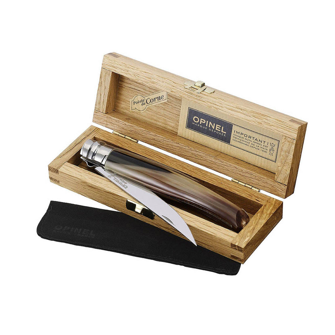 Opinel No10 Slim Knife Horn Tip Handle