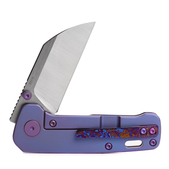 Kaviso x QSP Penguin Mini, Mokuti Frame Lock, Satin S35VN Blade, Pocket Knife for EDC Every Day Carry