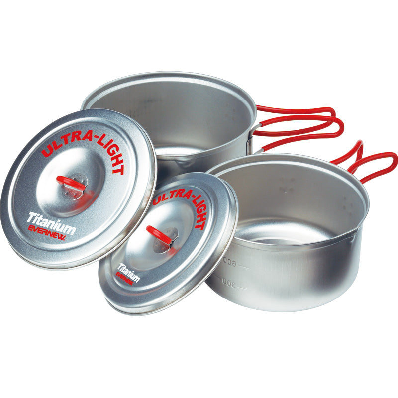 Ti Pot Evernew Ultralight Ti Pot Set - 0.9L + 1.3L – Kaviso, LLC