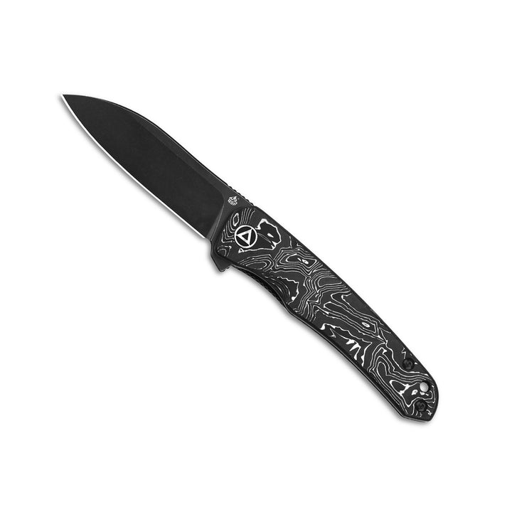 QSP Otter Folding Knife S35VN Black Blade QS140-A2 Aluminum foil carbon fiber blade