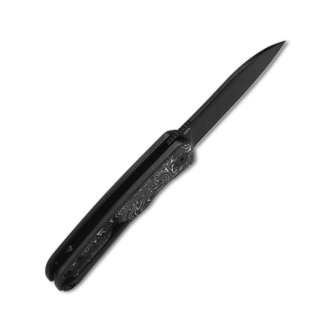 QSP Otter Folding Knife S35VN Black Blade QS140-A2 Aluminum foil carbon fiber blade
