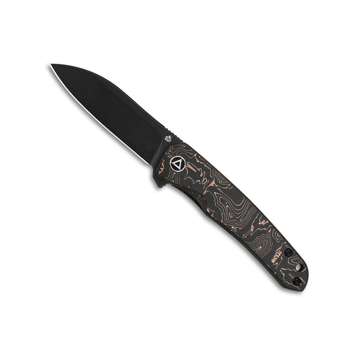 QSP Otter QS140-B2 Copper Foil S35VN folding Knife Black stonewashed blade EDC Every day Carry LInerlock Ceramic Bearings Kaviso