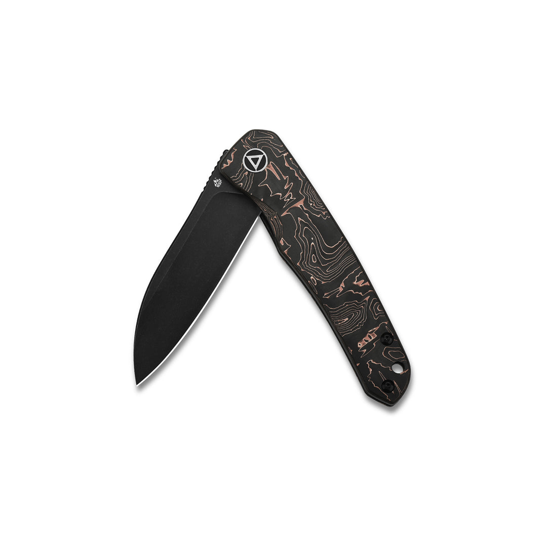 QSP Otter Folding Knife S35VN Black Blade QS140-B2 copper foil carbon fiber blade