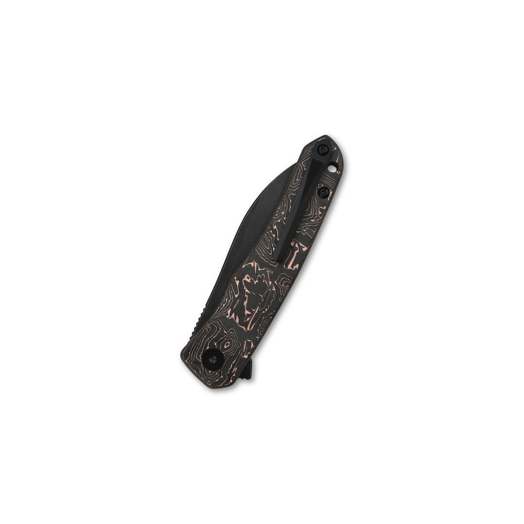 QSP Otter Folding Knife S35VN Black Blade QS140-B2 copper foil carbon fiber blade