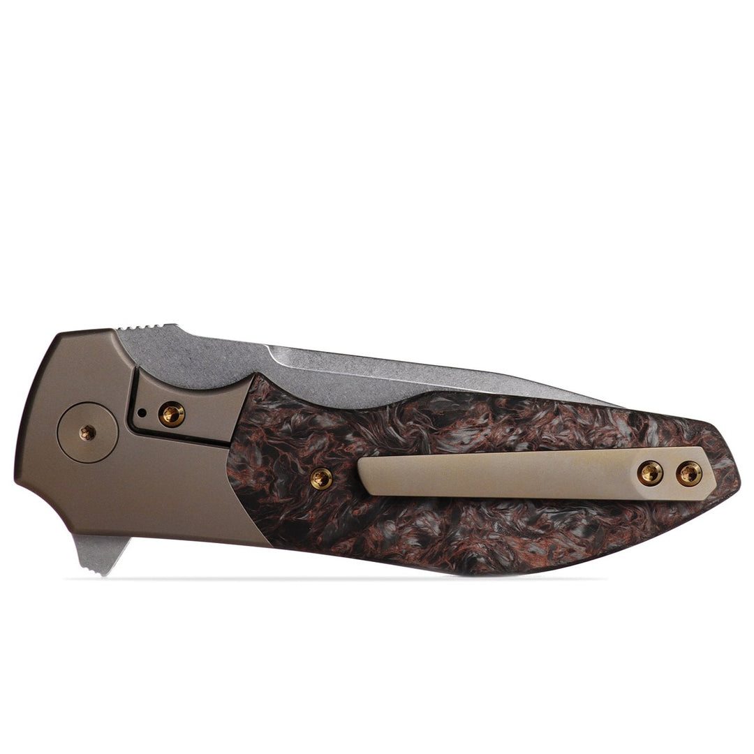 Kaviso x Kirby Raine Titanium Frame Lock Folding Knife with FatCarbon Bolsters and S35VN Blade Steel