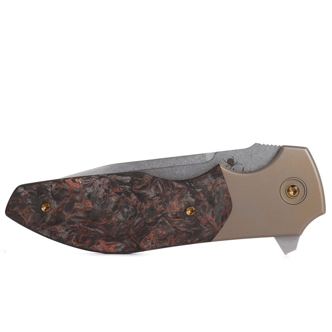 Kaviso x Kirby Raine Titanium Frame Lock Folding Knife with FatCarbon Bolsters and S35VN Blade Steel